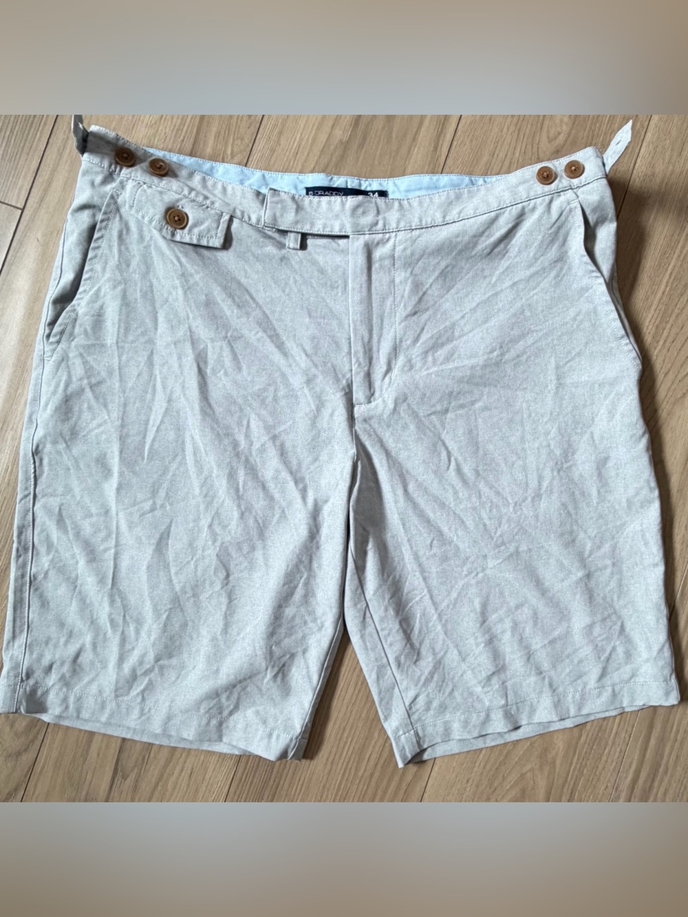B DRADDY Oh-Dog Shorts Gray Performance Golf Polyester Size 34